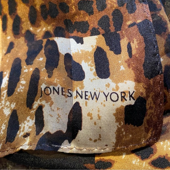 Jones New York Leopard Oblong Scarf Black, Gold - Picture 4 of 6